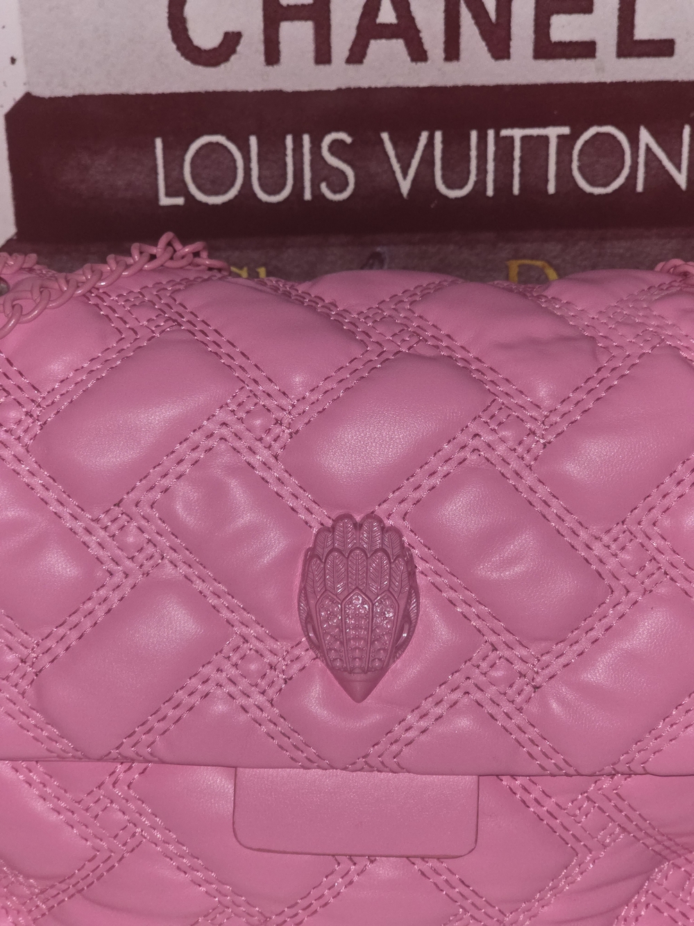 Dolls Kill Pink Quilted Chain-Detail Crossbody Bag - Picture 2 of 15